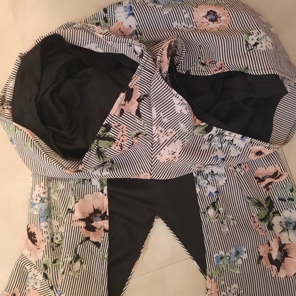 Crystal Doll Black White Ruffled Wrap Romper - Picture 6 of 10